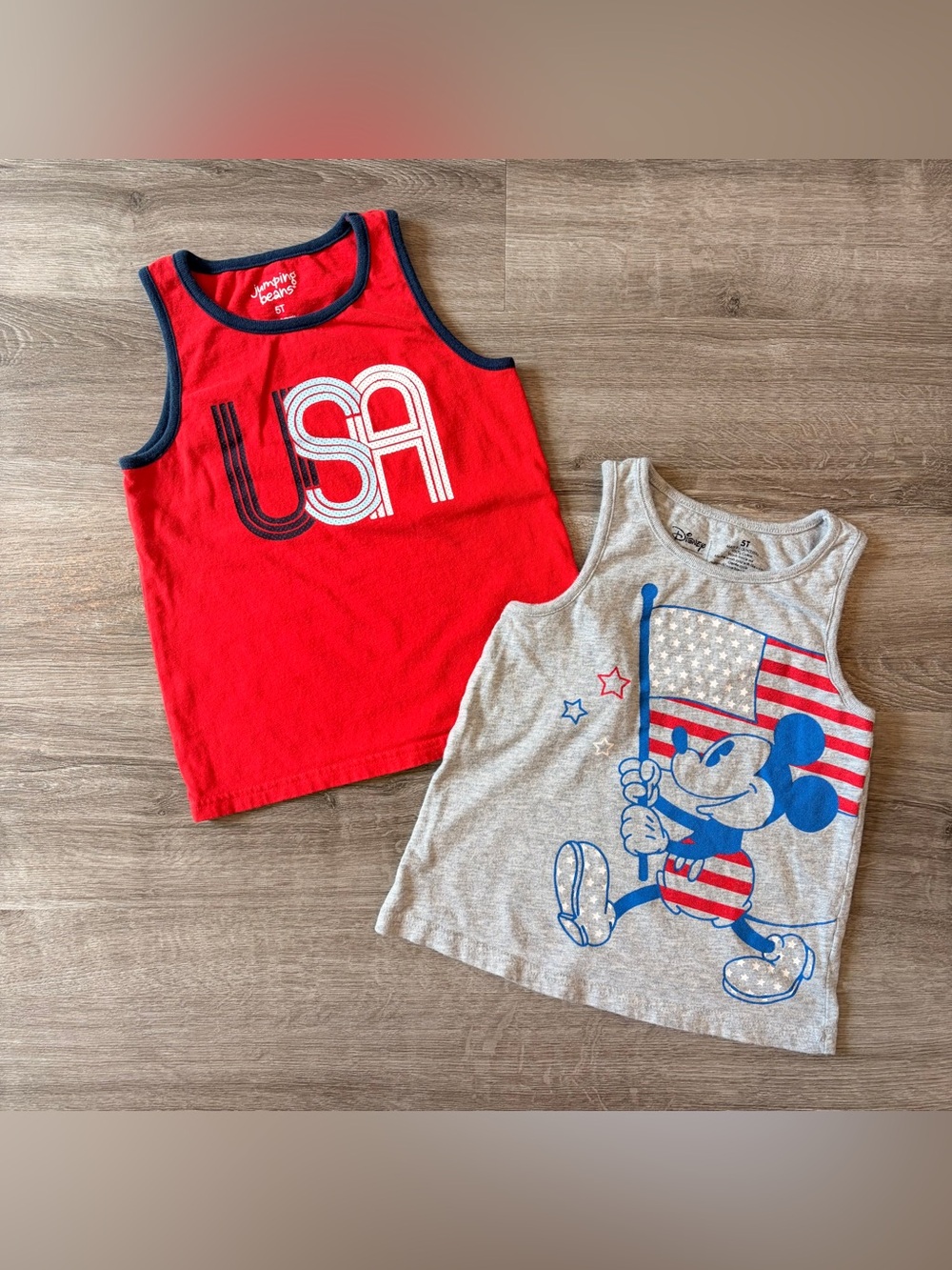 Jumping Beans toddler boys USA print tank tops